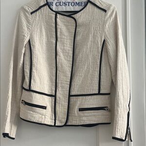 Zara Cream Blazer with Black Accents